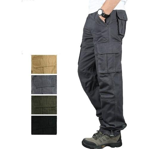 KEGZEIR Autumn Winter cargo Work Pants Men Casual Army Man Trousers Long Khaki Black Mens Tactical Pants Pantalones Hombres