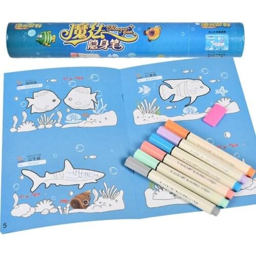 Colorful Ink Pen Invisable Pen Pen Painting Tool Set w/ 1Thermal Eraser 6 1 Coloring Book 3 Years Old + 85DD
