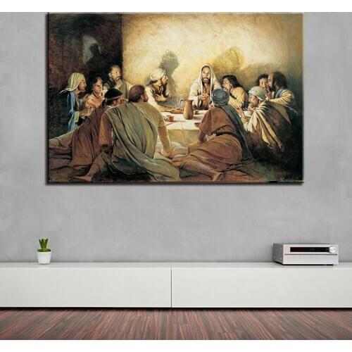 HD Printed Home Decor Canvas Poster 1 Panel Jesus Abstract Painting Wall Art Last Supper Pictures For Living Room Framework