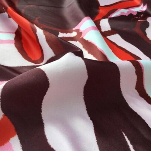 Oil Painting Coffee Digital Wedding Satin Fabric For Dress Tissus Au MÈTre Telas Por Metro Ткань Для Шитья Vestido Sewing Tecido