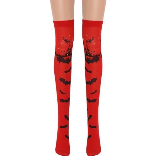 Red Gothic Spider Crystle Women Stockings 2021 Hipster Thin Lady Contrast Color Slim Halloween Goth Street Long Socks