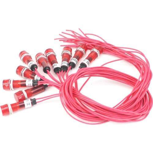 220V Red Indicator Lamp Signal Switch Light Special M10 For Water Tank Heater Food Grade