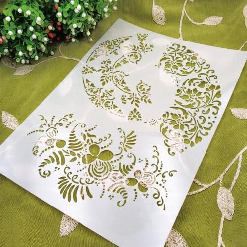 21*29.5 Circular garden scrapbook stencils spray plastic mold shield DIY cake hollow Embellishment printing lace ruler Easter