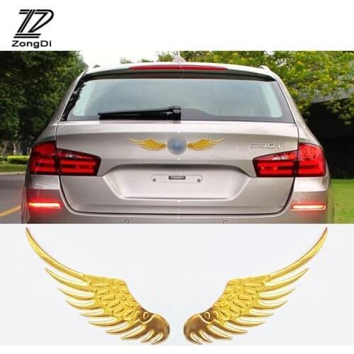 ZD 2X Car Stickers Metal 3D Wing Car-styling For Kia rio ceed Mini cooper gsm pir alarm Honda civic Citroen c4 c5 c3 Accessories