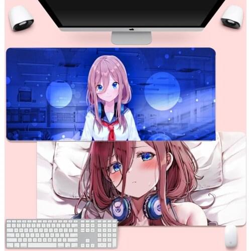 Miku Nakano Office Mice Gamer Soft Mouse Pad Gaming Mousemat XL Large Keyboard PC Desk Mat Takuo Anti-Slip Comfort Pad