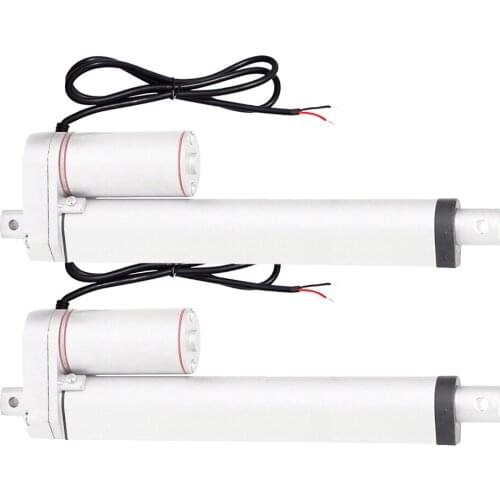 Set of 2PCS DC 12 Volt 250mm 10" Heavy Duty Linear Actuators Stroke 220 Pound Max Lift 14mm/s Speed Electric DC 12V Motion