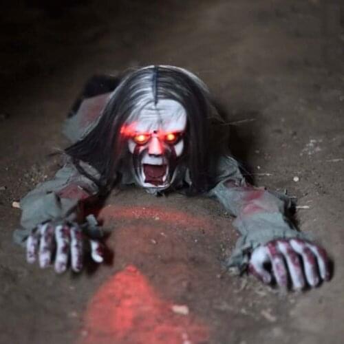 New Halloween Voice Control Horror Prop Long Hair Creeper Zombie Halloween Decoration Horror House