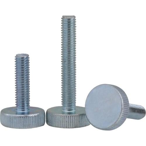 Zinc plated Knurling Flat Head Knurled Thumb Screw Hand Tighten Computer Screws M3 M4 M5 M6 M8 M10