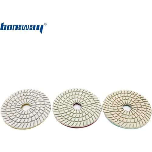 Supply 3 inch Three Steps Spiral Diamond Polishing Pad Wet Use For Stone