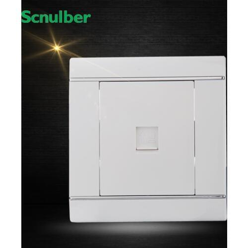 1pc reticle Ethernet cable white 86mm 8p internet computer RJ45 female wall switch socket