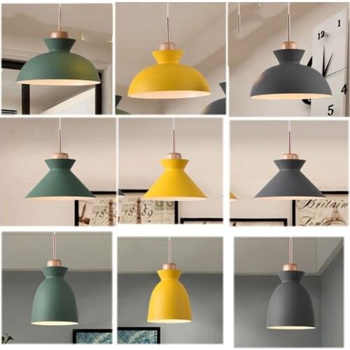 Nordic simple modern bedroom personality bar creative wrought iron color dining restaurant chandelier solid wood lamp