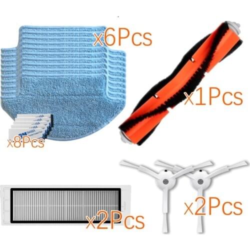 1SET/19PCS Replacement for Xiaomi Mi Robot Vacuum Cleaner parts main roll brush HEPA filter side brush mop Cloths magic paste