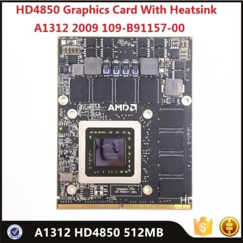 Tested Radeon HD4850 Graphics Card 109-B91157-00 With Heatsink For iMac 27 "A1312 2009 HD 4850 Video VGA GPU Card Original