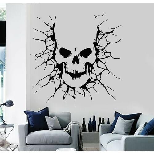 Vinyl Wall Decal Skull Zombie Demon Scary Horror Stickers Mural Garage Wall Decoration Posters P305