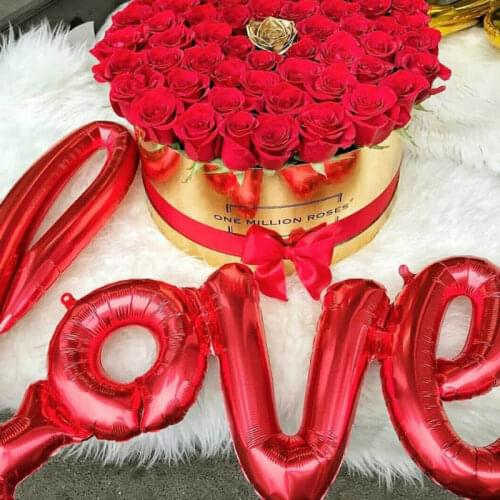 1Set Red Ligatures Love Letter Foil Balloon Wedding Valentines Anniversary Party Decoration Wife Romantic Props Surprise Gift
