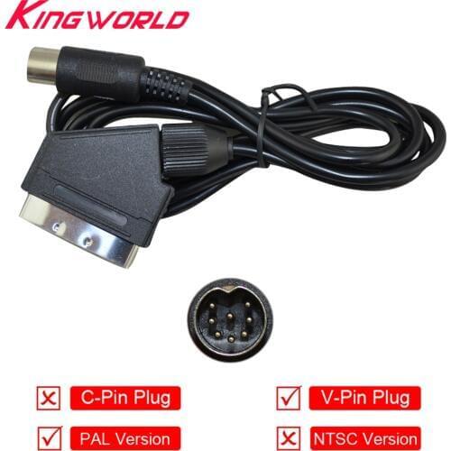 Hight quality PAL Version V-Pin Plug EU Scart Cable Audio Video for SEGA M-ega Drive M-D and Genesis 1