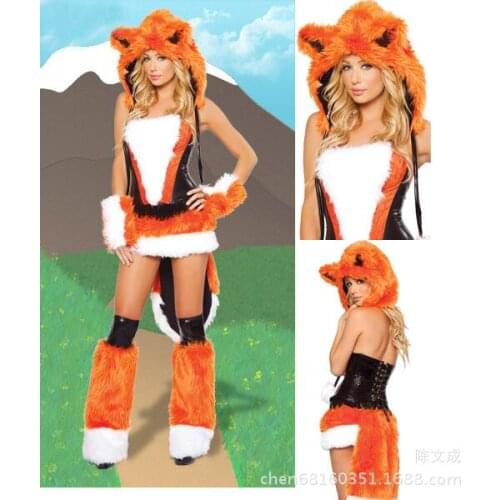 Deguisement Halloween Costumes For Women Werewolf Dirndl Wrapped Chest Cosplay Stage Clothing Disfraz Mujer Animal Mask T1432