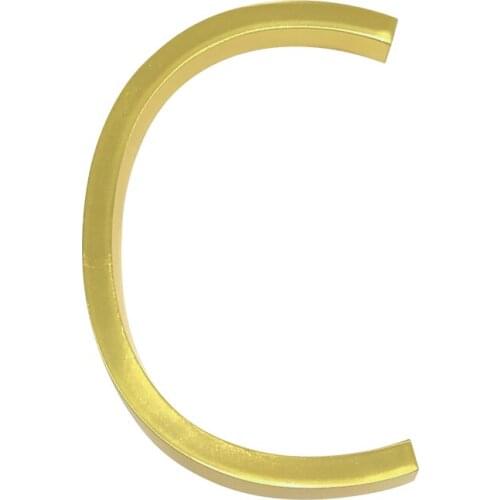 127mm Golden Floating Modern House Number Satin Brass Door Home Address Numbers for House Digital Outdoor Sign Plates 5 In. #B