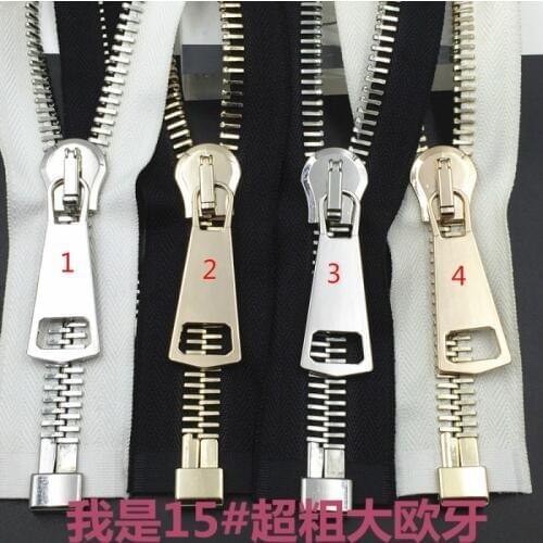 15# Copper Metal Zippers Brass zip For Sewing DIY Bags Luggages Jacket Clothes 1piece 70cm 85cm 100cm Fecho de correr
