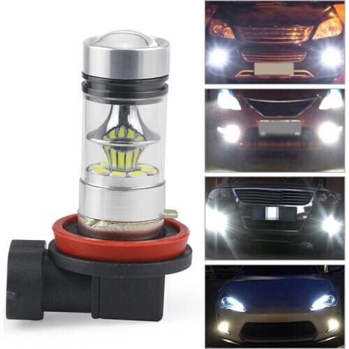 2pcs/1pair H11 H8 100W LED Car Fog Light Bulb 6000K White Car Driving Running Lamp Auto LED Fog Lights 100W Car Lights