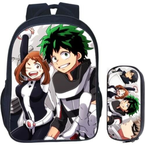 2pcs Anime Boku no Hero Academia School Bags For Boys Girls Pattern Kids Primary Backpack Beautiful Children School Bags