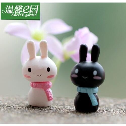 2 Pcs Scarves Rabbit Toys Dolls Bunnies Little Rabbit Little White Rabbits Tiny Landscapes Multi-meat Ornaments DIY Home Decor