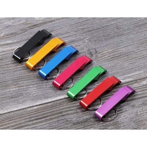 500pcs Portable Beer Bottle Opener Keychain 4 In 1 Pocket Aluminum Beer Bottle Opener Can Mixed Colors Wedding Party Favor Gifts