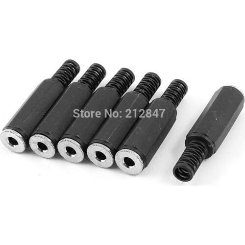 6 Pcs DIY 3.5mm Stereo Audio Female Jack Adapter Socket Solder Cable Connector
