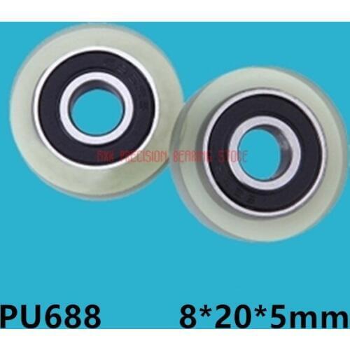 688 Polyurethane Rubber Bearing 8*20*5mm PU Rubber wheel Roller Pulley Sorter wheel Door and window Pulley Rubber wheel