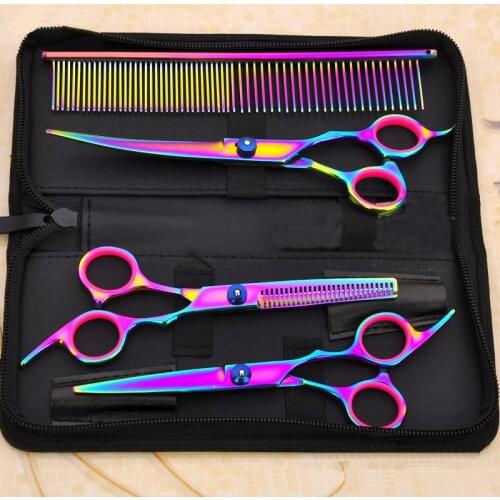 7" Cat Dog Pet Hair Grooming Scissor Trimmer Cutting Curved Hair Shears