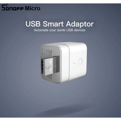 Itead Sonoff Micro 5V Wireless USB Smart Adaptor Flexible and Portable Make USB Devices eWeLink APP Works With Google Home Alexa