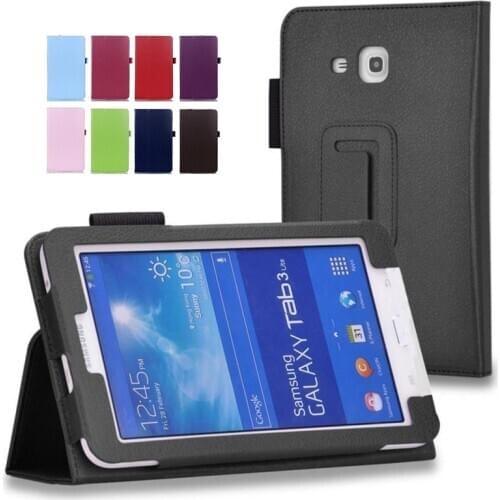 Lychee Pattern Case For Samsung Galaxy Tab 3 Lite 7.0" SM-T110 T111 T113 T115 T116 Flip Stand PU Leather Cover