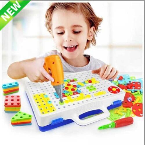 Electric Drill Nut Disassembly Match Tool Educational Toys Assembled Blocks Sets Toys For Boys Design Building Toy Children gift