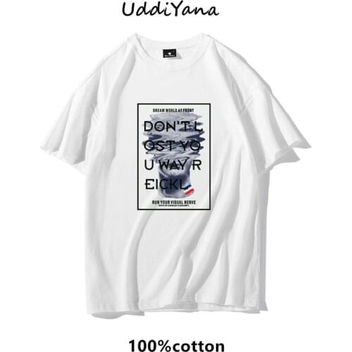 Fashion Relaxation 100% Cotton T-Shirt Anime Print Oversize Tee Inspirational Womens Clothes Mens T-shirts Tops Y2K Clothing