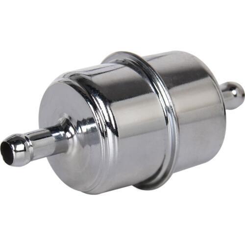 CarBole High Performance 9746 Chrome Plated Fuel filter Canister Fits 3/8 Inch Hose For Chevy For Ford Mopar