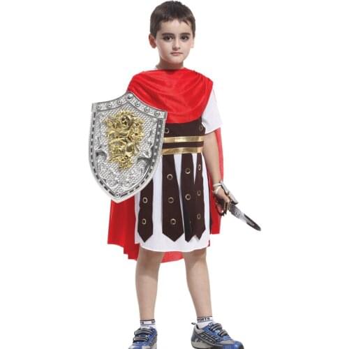 Boy Carnival Halloween Purim Royal Warrior Costume Roman Knight King Prince Cosplay Fancy Party Dress