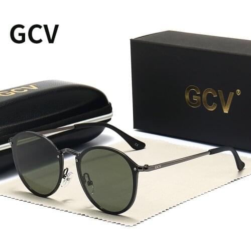 GCV Classic Round Cat Eye Sunglasses Men Women General GM Butterfly Uv400 Sun Glasses For Lunette De Soleil Homme Metal Frame