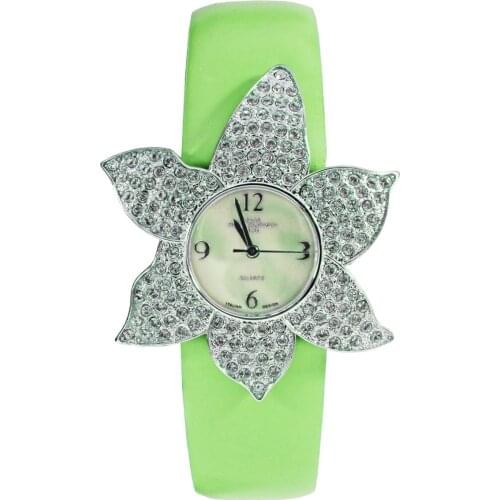 M & Ms first general store watch flower with cubic zirconia 596VE