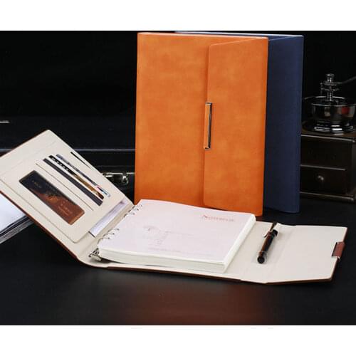 Refillable A5 Binders PU Leather Notebook Chic Design Binder Organizer Vintage Journal for Business Women Men Office Use