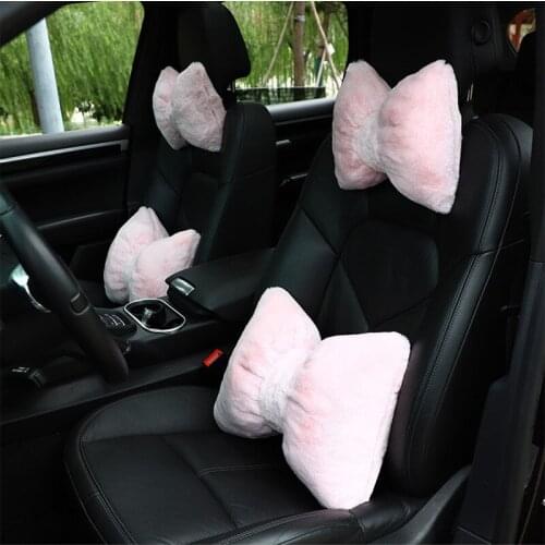 New Arrival Rabbit Fur Plush Home Car Waist Pillow Car Neckpillow Car Interior Accessories