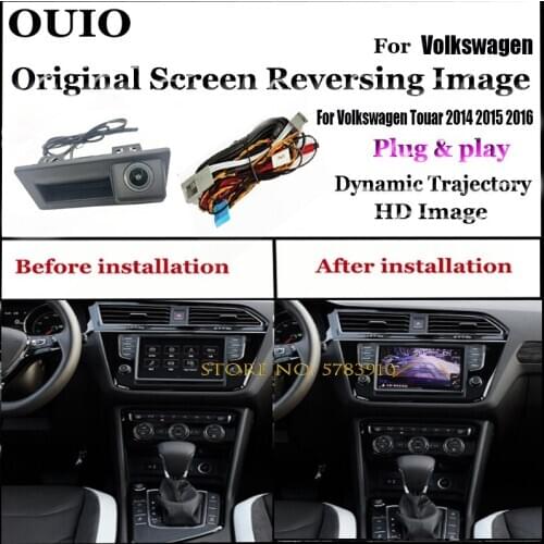 Original Screen Upgrade Reversing Image| For Volkswagen VW Touar 2012 2013 2014 2015 2016 Dynamic track Backup Rear camera
