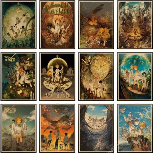 Anime Cartoon The Promised Neverland poster Yakusoku No Neverland Prints Wall Painting Good Quality Poster Home Decoration