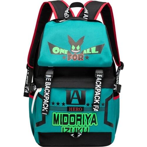 My Hero Academia Deku Cosplay Backpack Student School Shoulder Bag Satchel Laptop Travel Rucksack Daypack