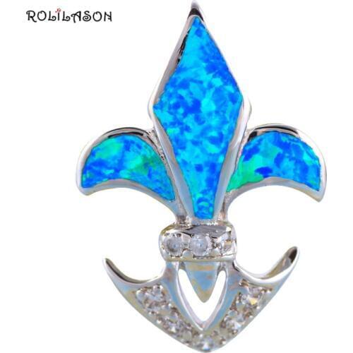 925 sterling Silver Top quality Simple temperament Blue Fire Opal Necklace Pendants Fashion jewelry SP82