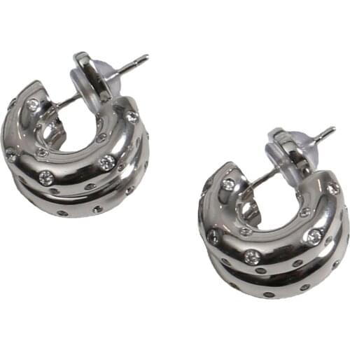 Double-ringed earrings ins fashion personality couple earrings mens and womens earrings