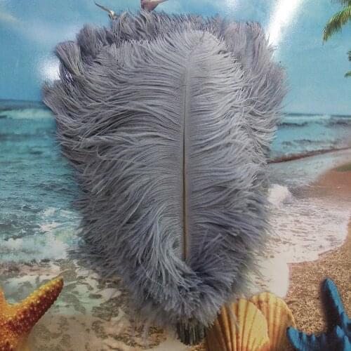 New 100pcs Beautiful 14-16inches / 35-40cm Gray ostrich feather DIY jewelry decoration / wedding celebration