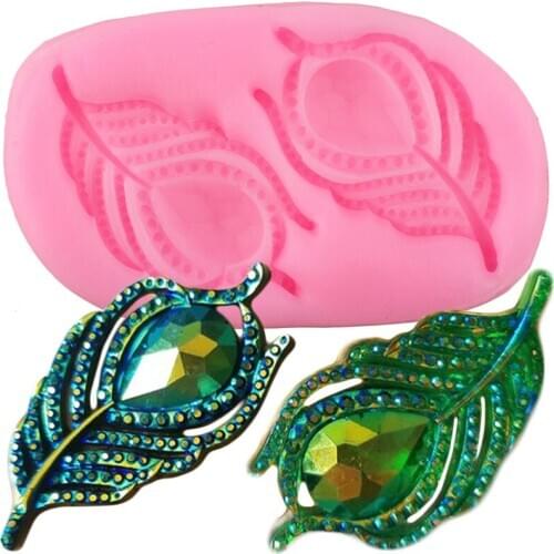 Feather Silicone Molds 3D Craft Jewelry Resin Clay Mould Baby Party Fondant Cake Decorating Tools Candy Chocolate Gumpaste Mould