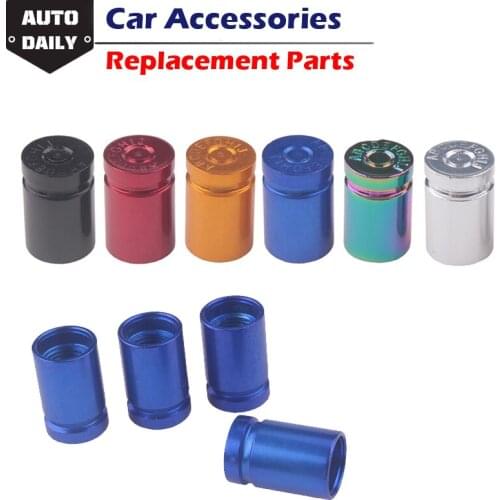 Stylish Tire Valve Stems Caps Bullet Casings Car Wheel Tire Valve Cover 4 Piece Aluminum Universal Decorative Car Accessories