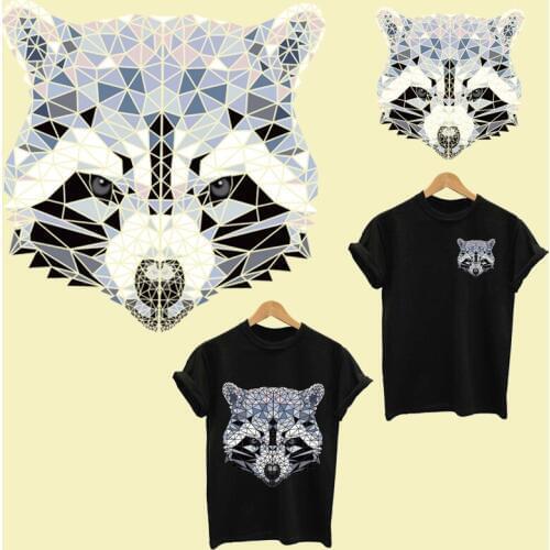 Animal patch fox Bear stripes heat-sensitive patches thermo stickers on clothes iron on transfers for clothing flower applique