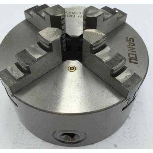 Lathe Chuck SANOU K12-125 4 Jaw 125MM 5'' Self CenteringHardened Reversible Mounting Tool for Drilling Milling woodworking